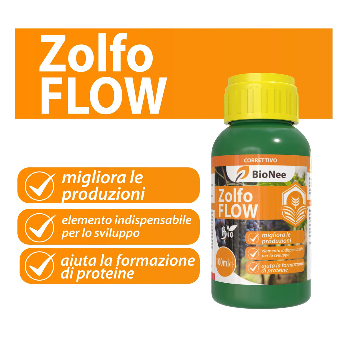 Zolfo Flow, Correttivo per Migliorare le Produzioni, 100 ml