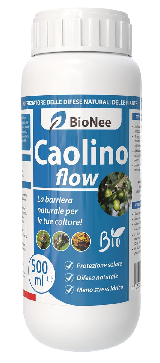 Caulim em suspensão 500 ml – Fortalecedor Natural para Plantas, Proteção Solar e Barreira Física Contra Insetos – Uso Agrícola e Floricultura, Permitido em Agricultura Biológica