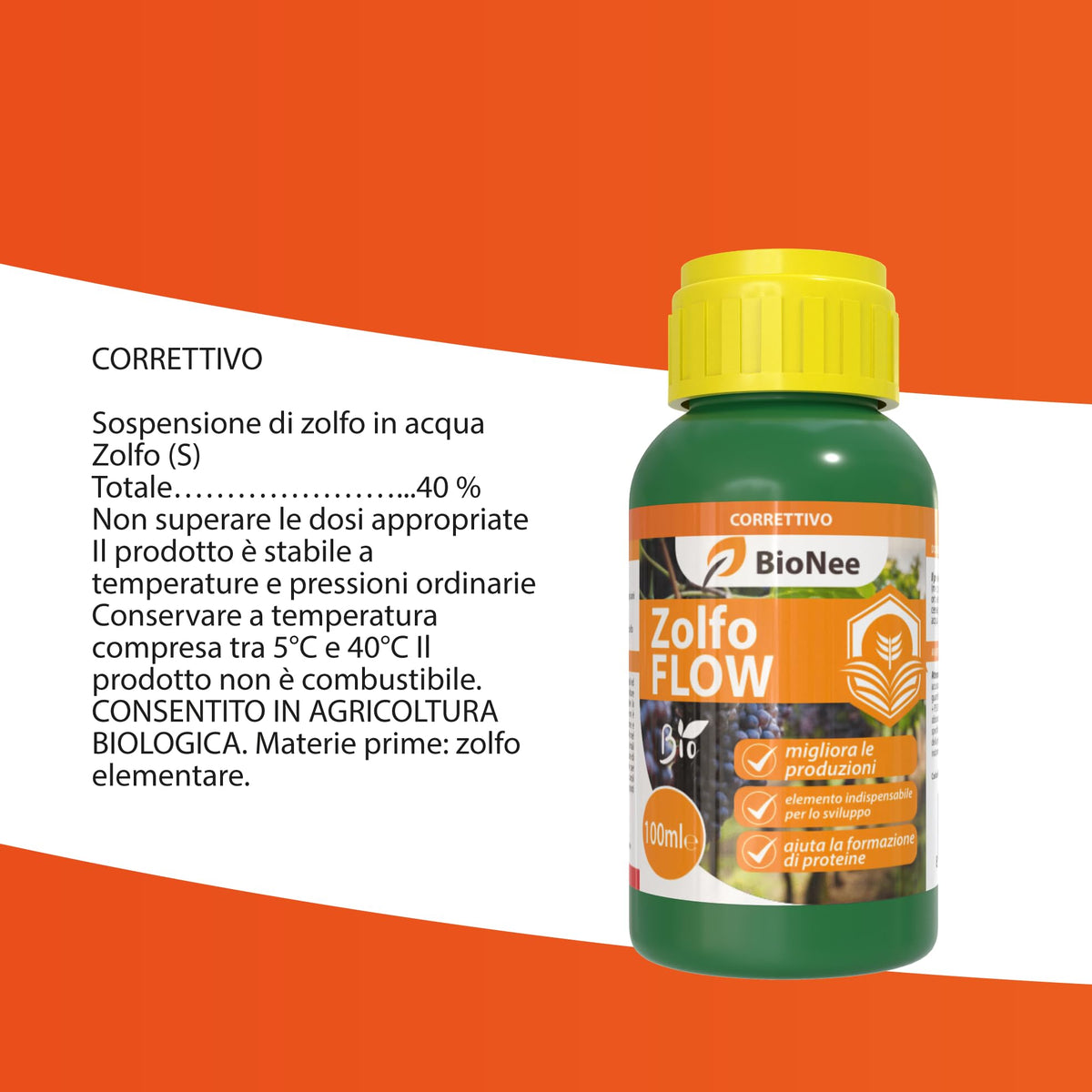 Zolfo Flow, Correttivo per Migliorare le Produzioni, 100 ml