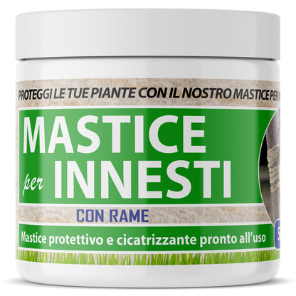 Mastice Per Innesti E Potature - Con Rame - Antibatterico Pasta Cicatrizzante Curativa Per Ferite Piante Alberi Arbusti (500 gr)