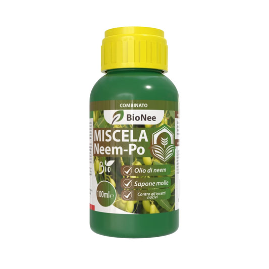 Mistura Neem-Po para Plantas Orgânica (100 ml) Óleo de Neem + Sabão Potássico Solúvel Excelente Contra Pragas Externas de Horta, Gramado e Jardim