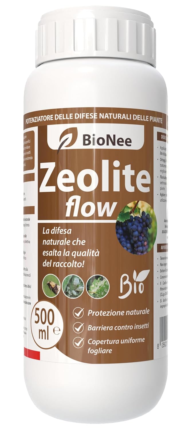Zeolith Flow Bionee 500 ml – Natürliches Stärkungsmittel für Pflanzen – Schutzbarriere gegen Pilze und Insekten – Zulässig im Biolandbau
