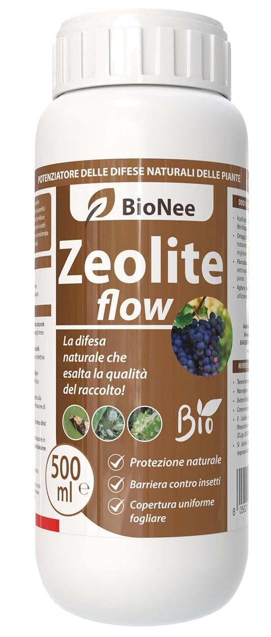 Zeolita Flow Bionee 500 ml – Fortalecedor Natural para Plantas – Barrera Protectora Antihongos e Insectos – Aprobado para Agricultura Ecológica