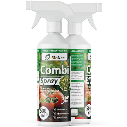 Combi Spray 500 ml | Com Óleo de Nim e Sabão Mole | Natural e Pronto para Uso | Anti-Pulgões, Cochonilhas e Fuligem | Protege e Limpa as Plantas