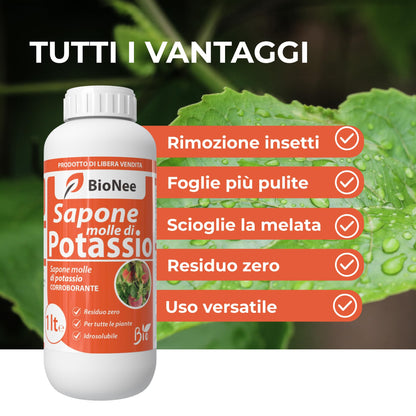 Bionee_Sapone molle di potassio POTENZIATORE DIFESE NATURALI DELLE PIANTE - 1 lt