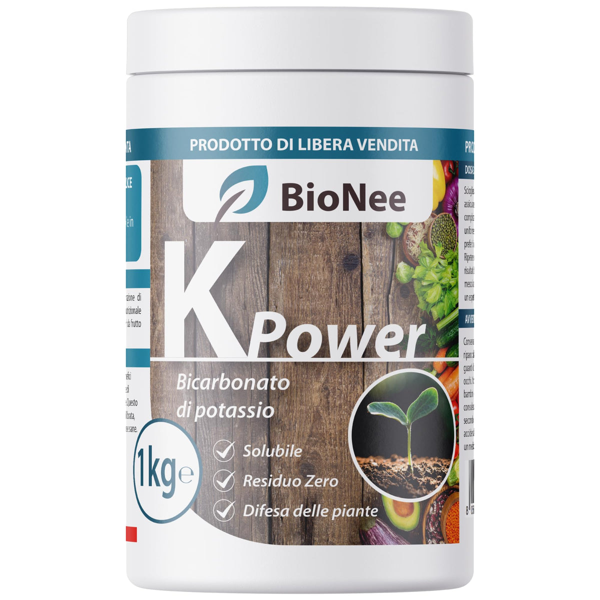 Bicarbonate de Potassium Pur - Engrais Antifongique pour Plantes, Potager et Arbres Fruitiers, Favorise la Croissance et la Santé Végétale - 1 kg - FBA