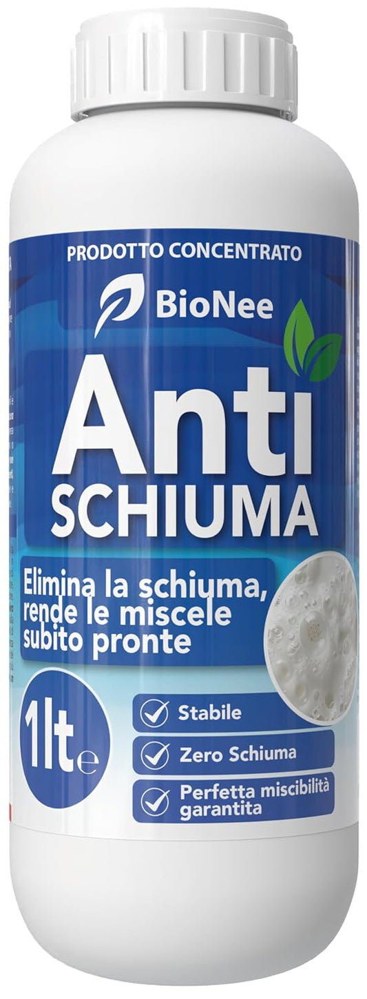 Anti Mousse Concentré 1 Litre – Additif Technique pour Éliminer la Mousse dans les Solutions Aqueuses, Mélanges, Émulsions et Fertirrigation – Compatible avec Engrais et Nutriments