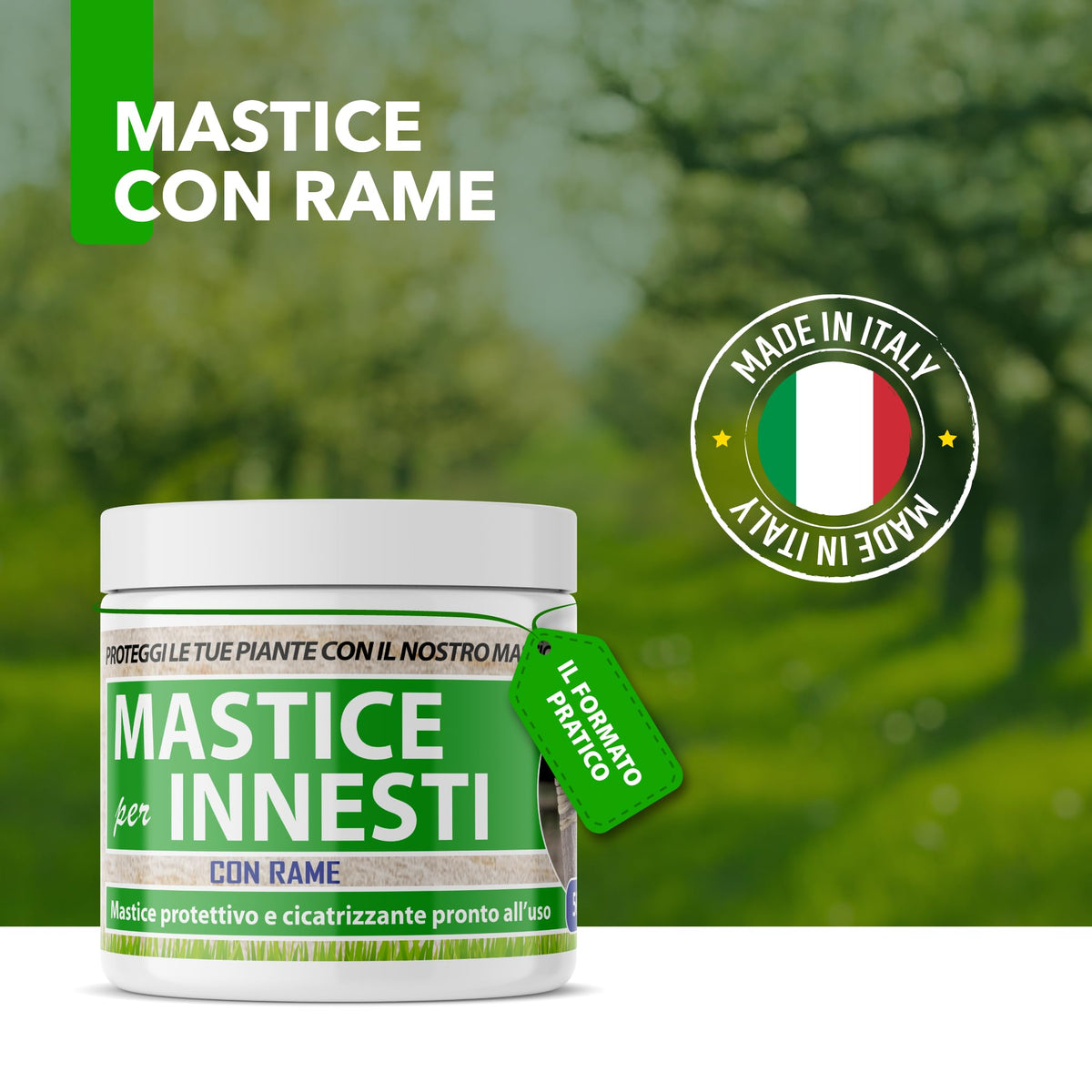 Mastice Per Innesti E Potature - Con Rame - Antibatterico Pasta Cicatrizzante Curativa Per Ferite Piante Alberi Arbusti (500 gr)