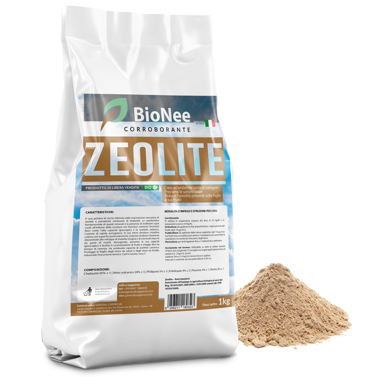 Bionee_ZEOLITE Potenzia le Difese naturali IN POLVERE PURA ULTRA MICRONIZZATA 20MY 1 kg