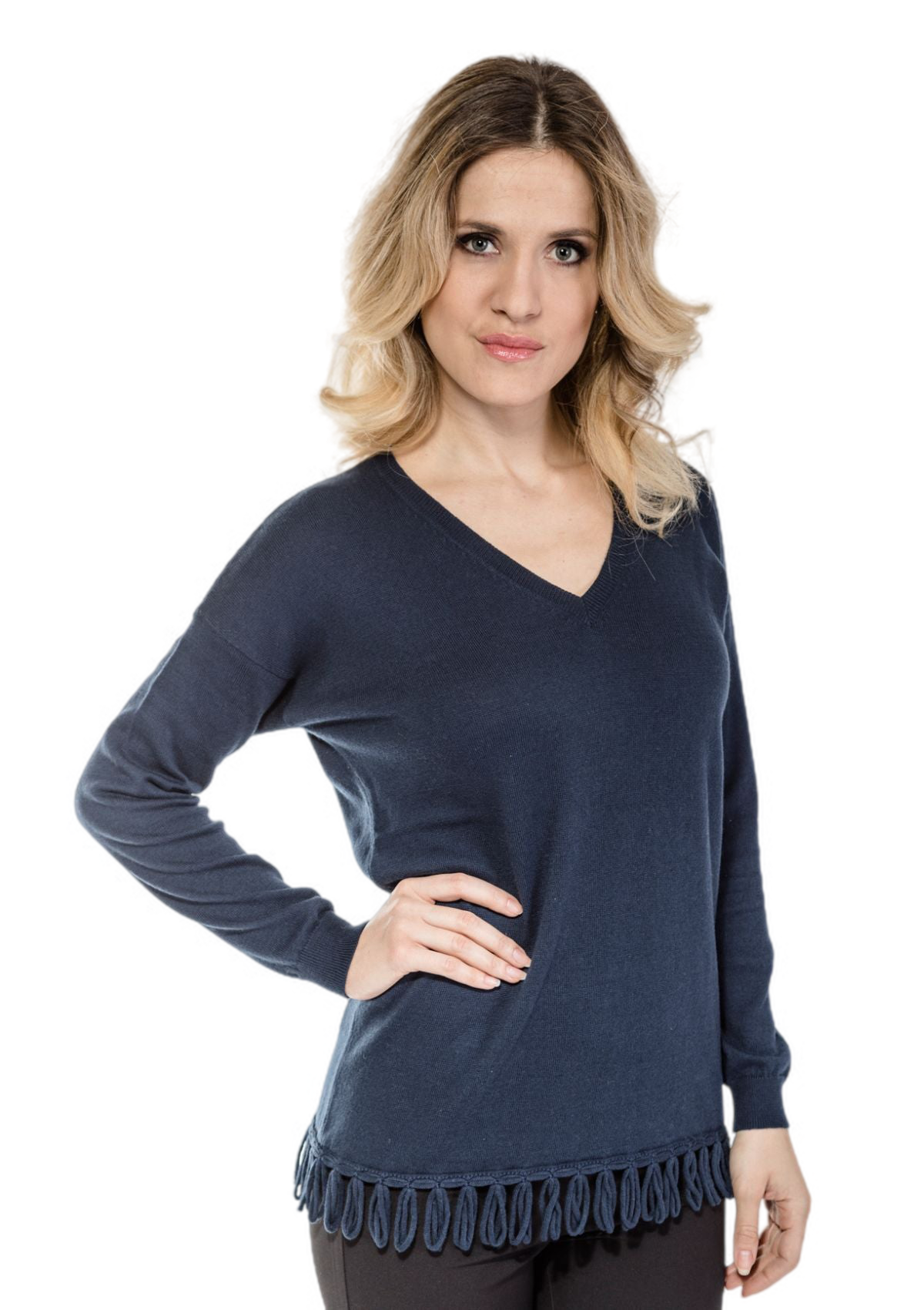 Claire: blusa feminina em algodão e cashmere