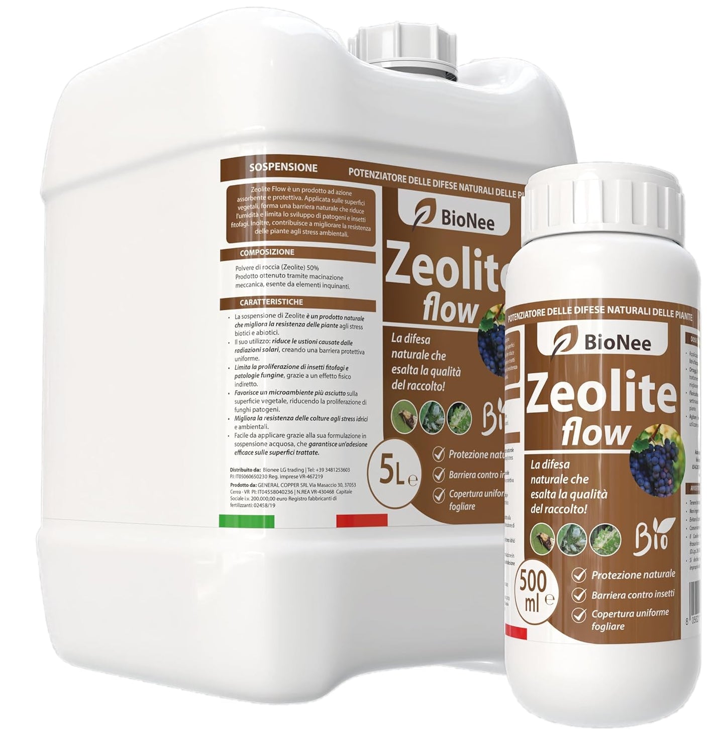 Zéolite Flow en suspension – Tonique naturel pour plantes – Barrière protectrice antifongique et anti-insectes – Autorisé en agriculture biologique (5 L)
