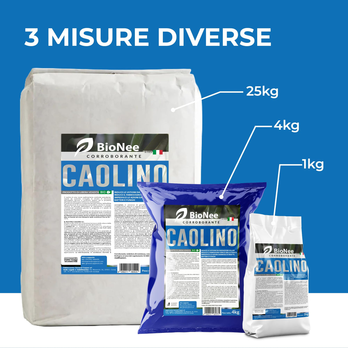 Caolino corroborante potenziatore difese naturali MOSCA DELL'OLIVO 25 kg