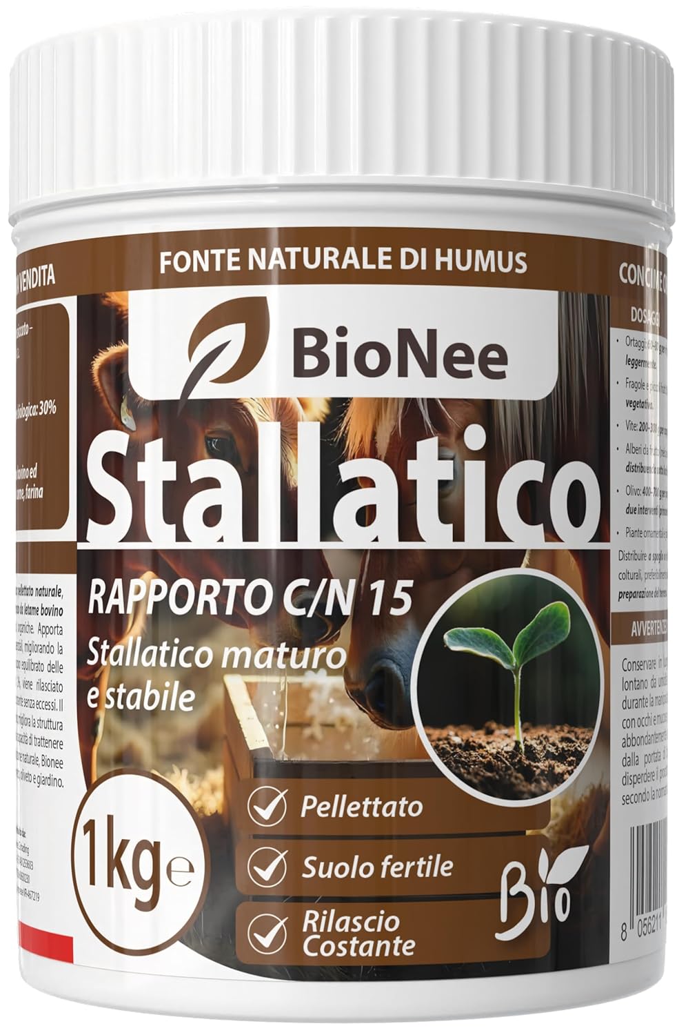 Bionee Fumier 1 Kg – Engrais Organique Naturel Granulé | Source d’Humus et de Carbone Organique | Autorisé en Agriculture Biologique | Pour Potager, Verger et Jardin