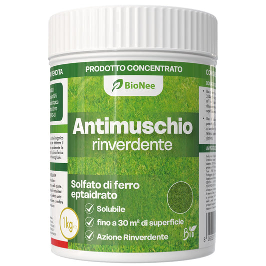 ANTIMUSGO REVITALIZANTE 1kg – Sulfato de Ferro Concentrado – Ação Rápida contra Musgo, Clorose Férrica e Revitalização do Gramado – Permitido na Agricultura Orgânica