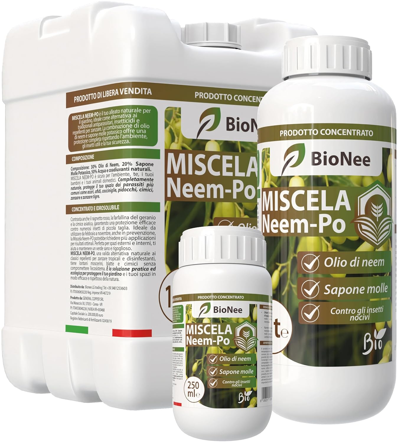 Biologische Neem-Po-Mischung für Pflanzen | Neemöl + Kaliumseife weich Löslich Hervorragend gegen äußere Schädlinge im Gemüsebeet, Rasen und Garten 1 l