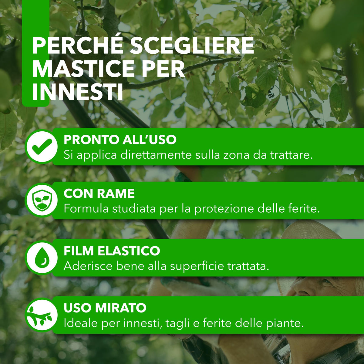 Mastice Per Innesti E Potature - Con Rame - Antibatterico Pasta Cicatrizzante Curativa Per Ferite Piante Alberi Arbusti (500 gr)