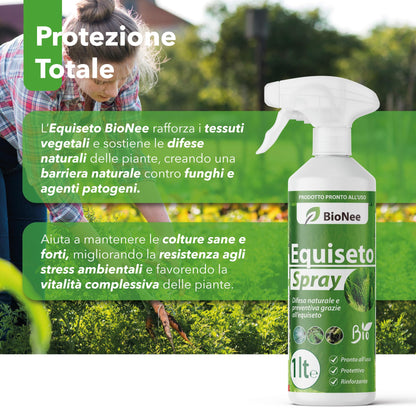 Equiseto Spray 1 l | Pronto all’Uso | Protettivo Naturale Preventivo | Difesa contro Oidio e Peronospora | Per Orti, Frutteti e Colture Biologiche