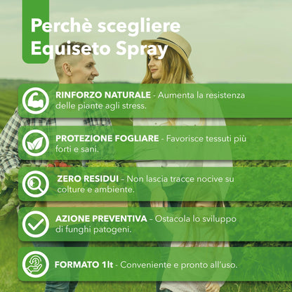 Equiseto Spray 1 l | Pronto all’Uso | Protettivo Naturale Preventivo | Difesa contro Oidio e Peronospora | Per Orti, Frutteti e Colture Biologiche