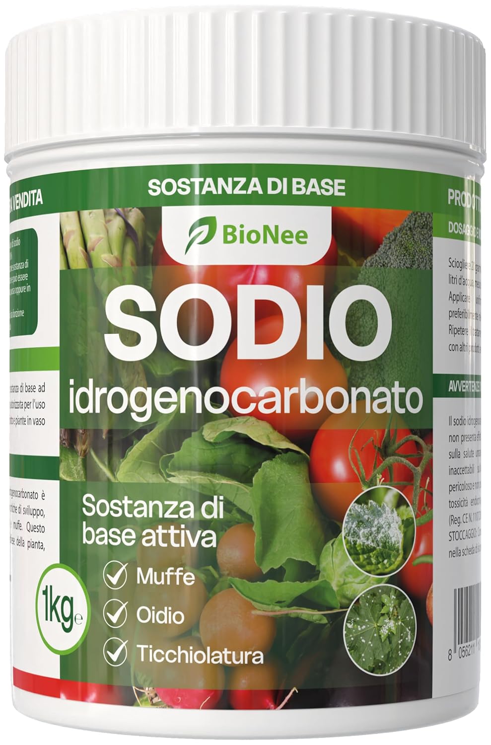 Bicarbonate de Sodium Bionee 1kg | Bicarbonate de Sodium Pur | Fongicide Naturel pour Plantes | Moisissures, Oïdium, Tavelure | Produit en Vente Libre