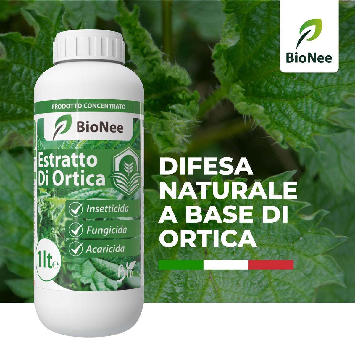 Estratto di Ortica Concentrato 1L – Insetticida Naturale, Fungicida e Acaricida – Uso Biologico – Idrosolubile, per Orto, Frutteto e Piante da Giardino