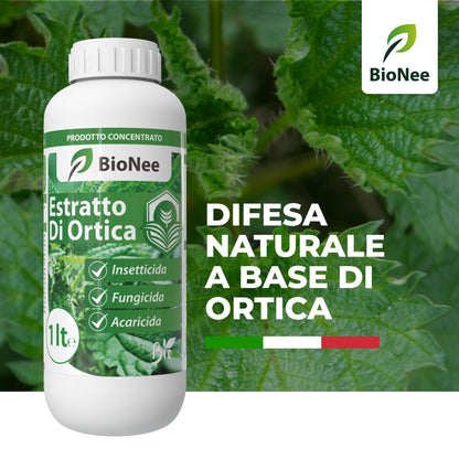 Estratto di Ortica Concentrato 1L – Insetticida Naturale, Fungicida e Acaricida – Uso Biologico – Idrosolubile, per Orto, Frutteto e Piante da Giardino