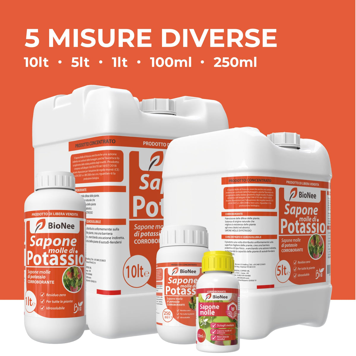 Bionee_Sapone molle di potassio POTENZIATORE DIFESE NATURALI DELLE PIANTE - 1 lt