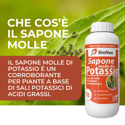 Bionee_Sapone molle di potassio POTENZIATORE DIFESE NATURALI DELLE PIANTE - 1 lt