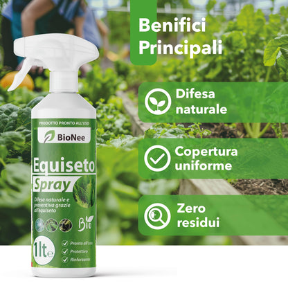 Equiseto Spray 1 l | Pronto all’Uso | Protettivo Naturale Preventivo | Difesa contro Oidio e Peronospora | Per Orti, Frutteti e Colture Biologiche