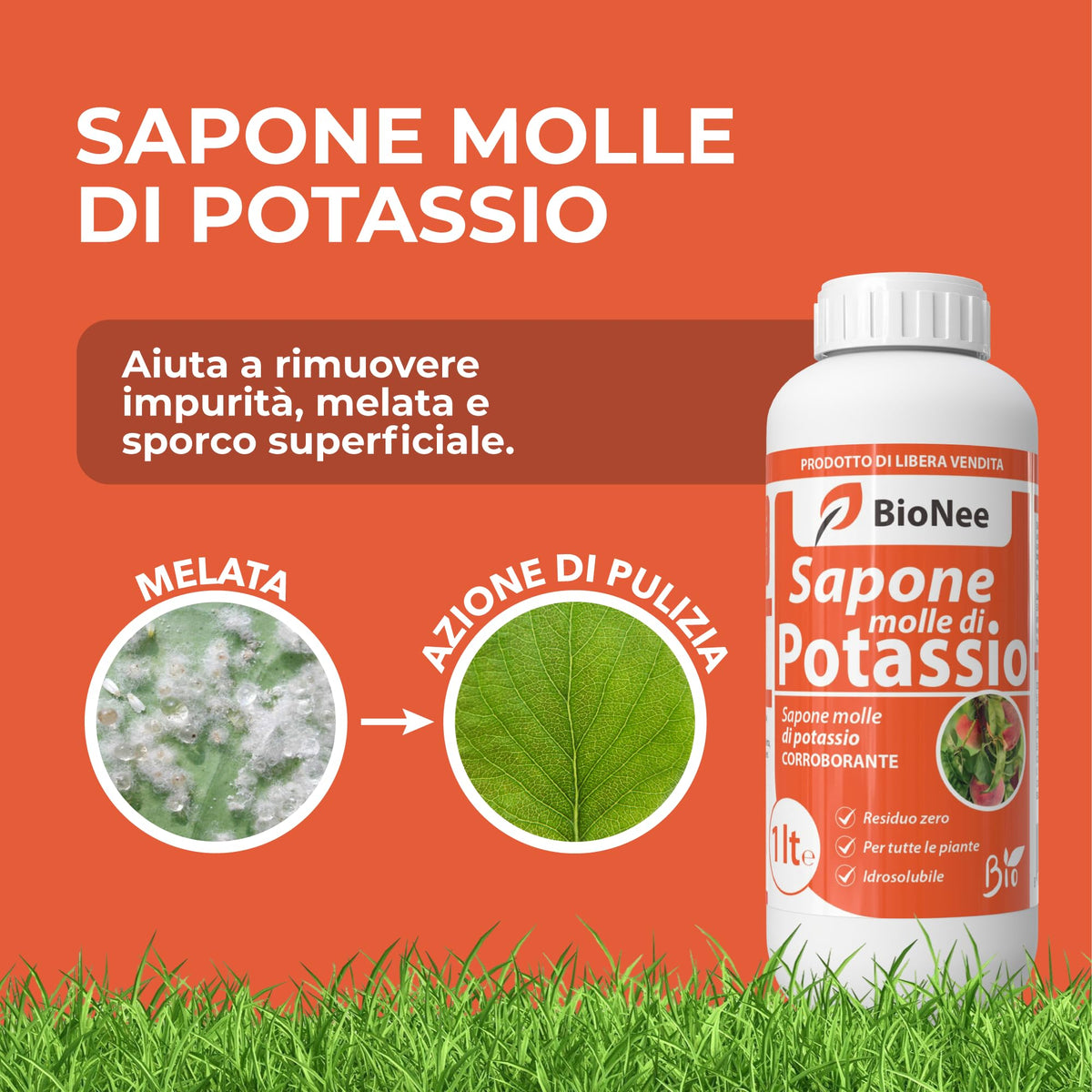 Bionee_Sapone molle di potassio POTENZIATORE DIFESE NATURALI DELLE PIANTE - 1 lt