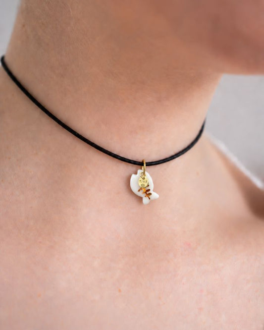Charm in Porcellana Pesce Bianco Lisca