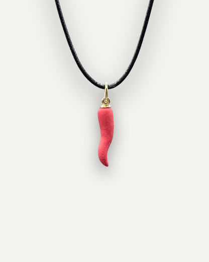 Porzellan-Charm Rotes Cornicello