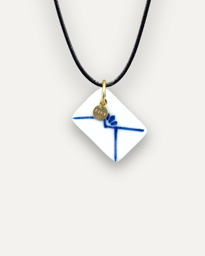 Blue Envelope Porcelain Charm