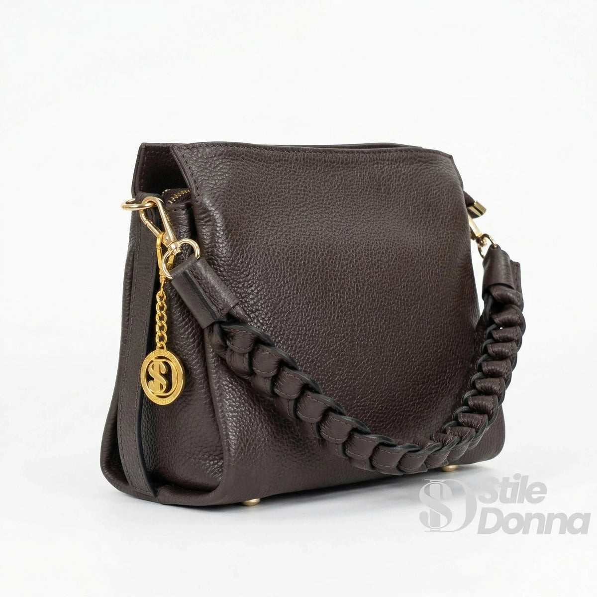 Bolso de hombro Amora de cuero auténtico