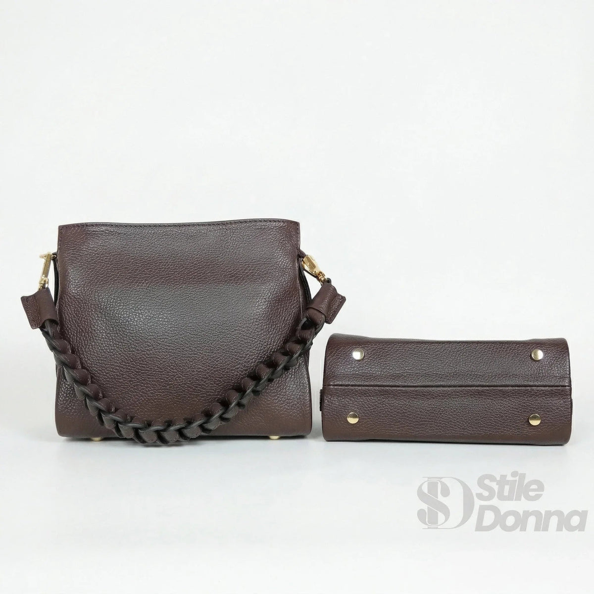 Bolso de hombro Amora de cuero auténtico