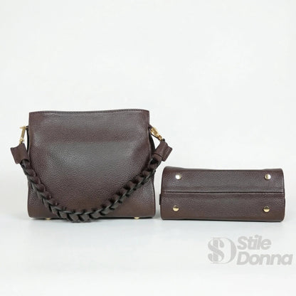 Bolso de hombro Amora de cuero auténtico