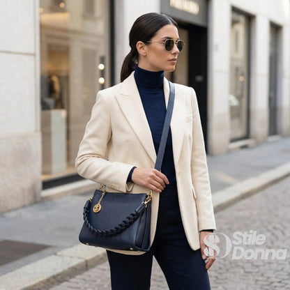 Bolso de hombro Amora de cuero auténtico