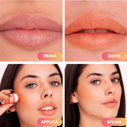 Blush para Lábios e Bochechas - Pêssego Doce
