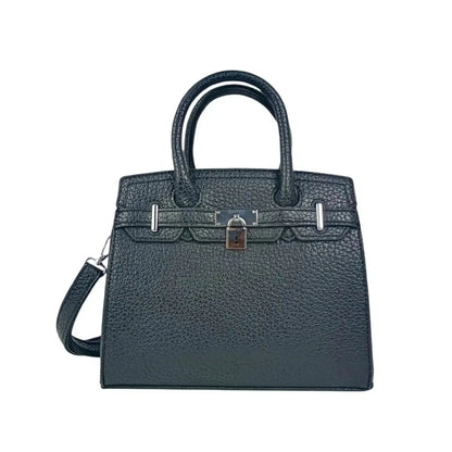 Borsa Elegante Nera Finiture Argento