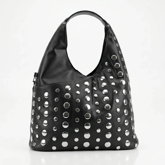 Silver Dot Large Faux Leather Bag