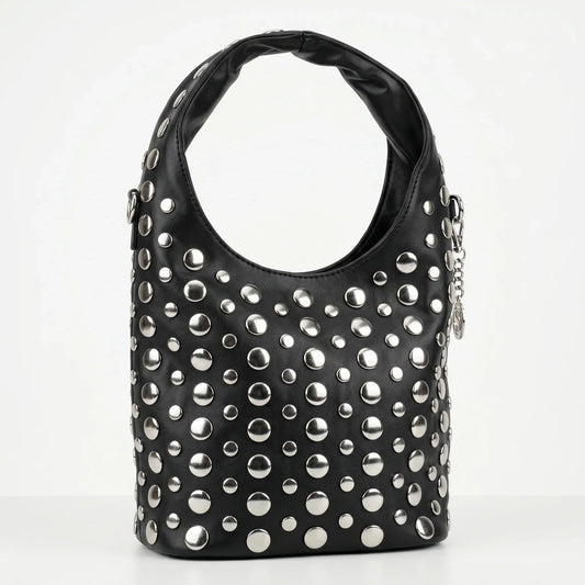 Silver Dot Medium Faux Leather Bag