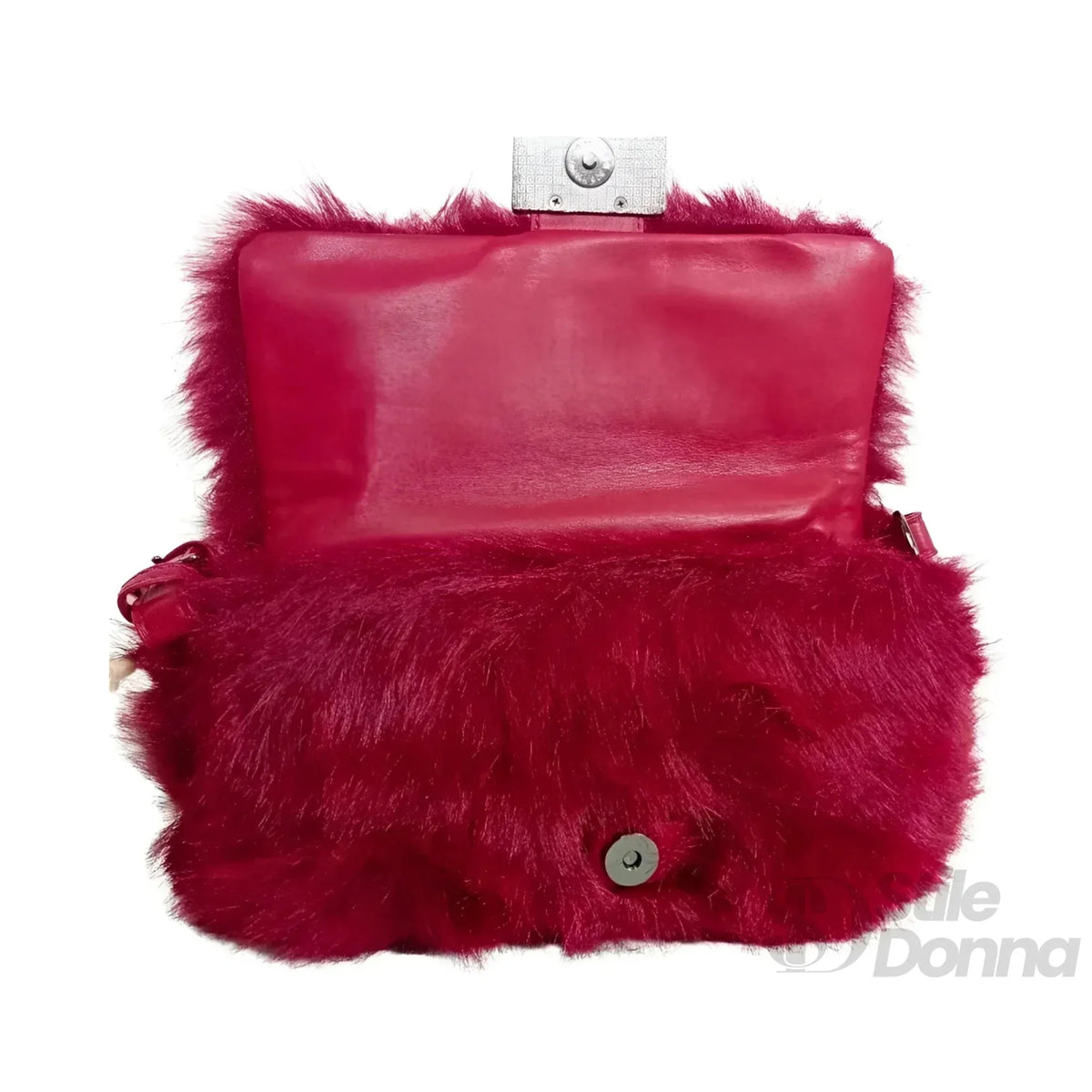 Rote Handtasche aus Kunstpelz