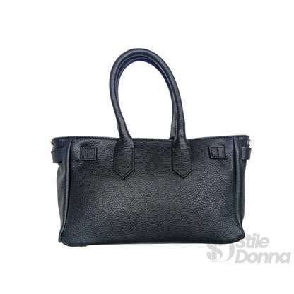 Sac à main en cuir véritable avec détails dorés