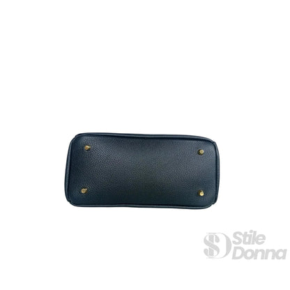 Sac à main en cuir véritable avec détails dorés