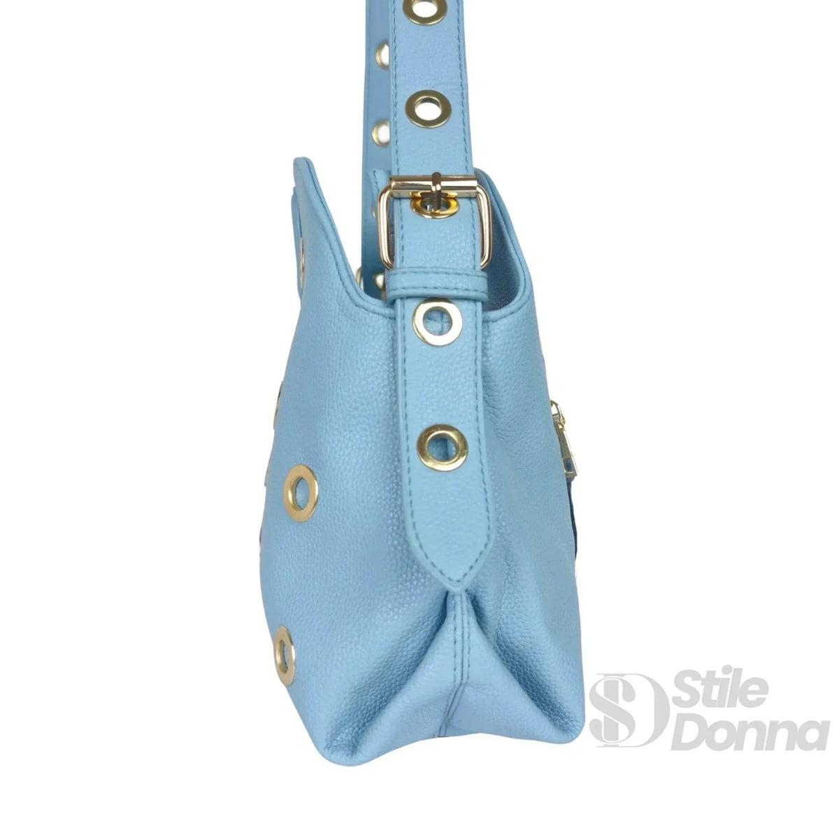 Bolso de hombro con ojales dorados