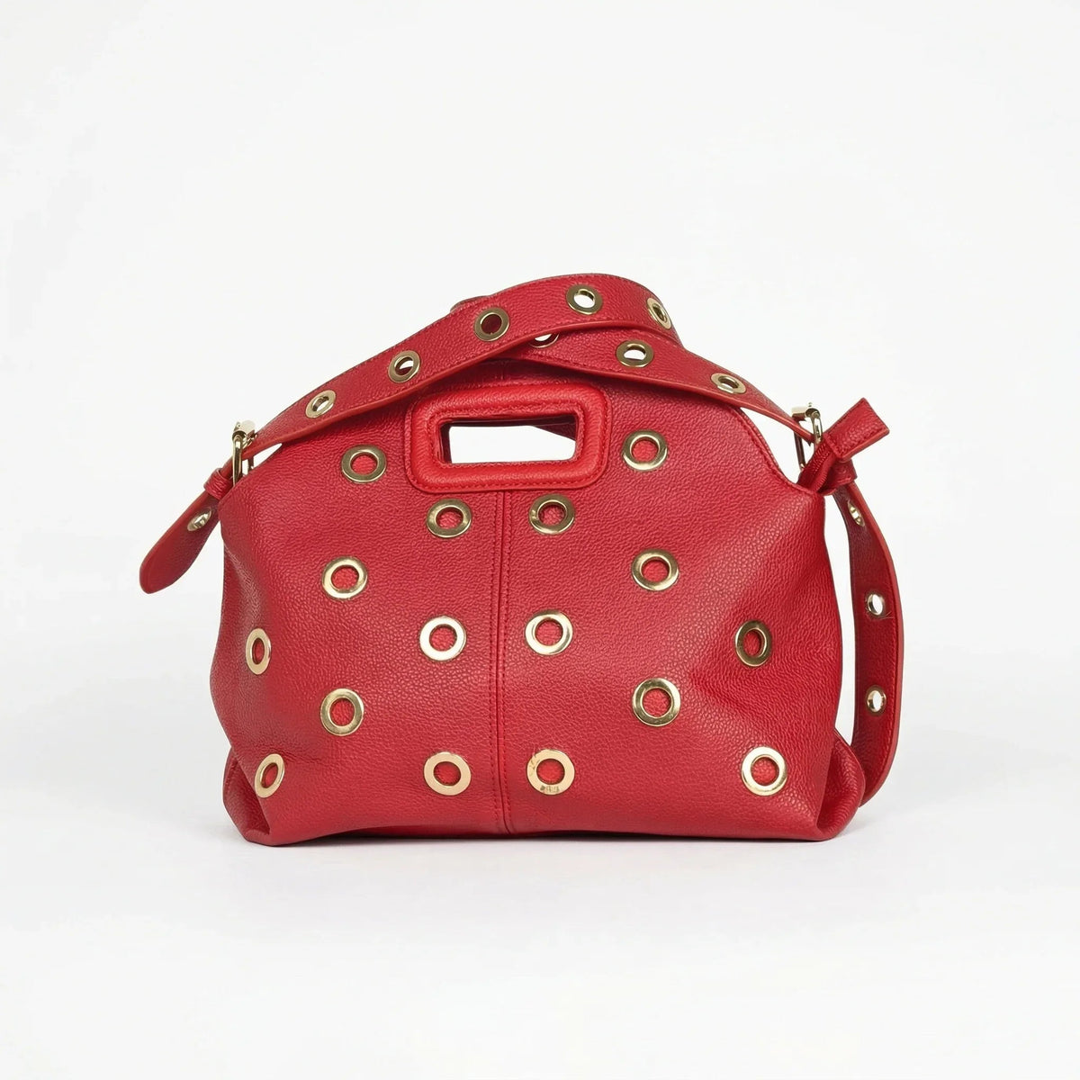 Bolso de hombro con ojales dorados