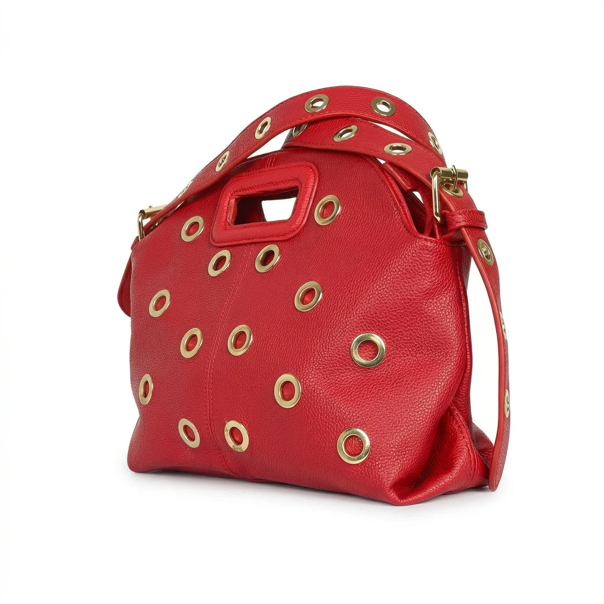 Bolso de hombro con ojales dorados