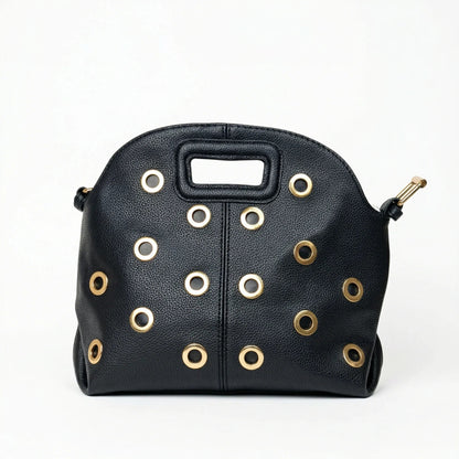 Bolso de hombro con ojales dorados
