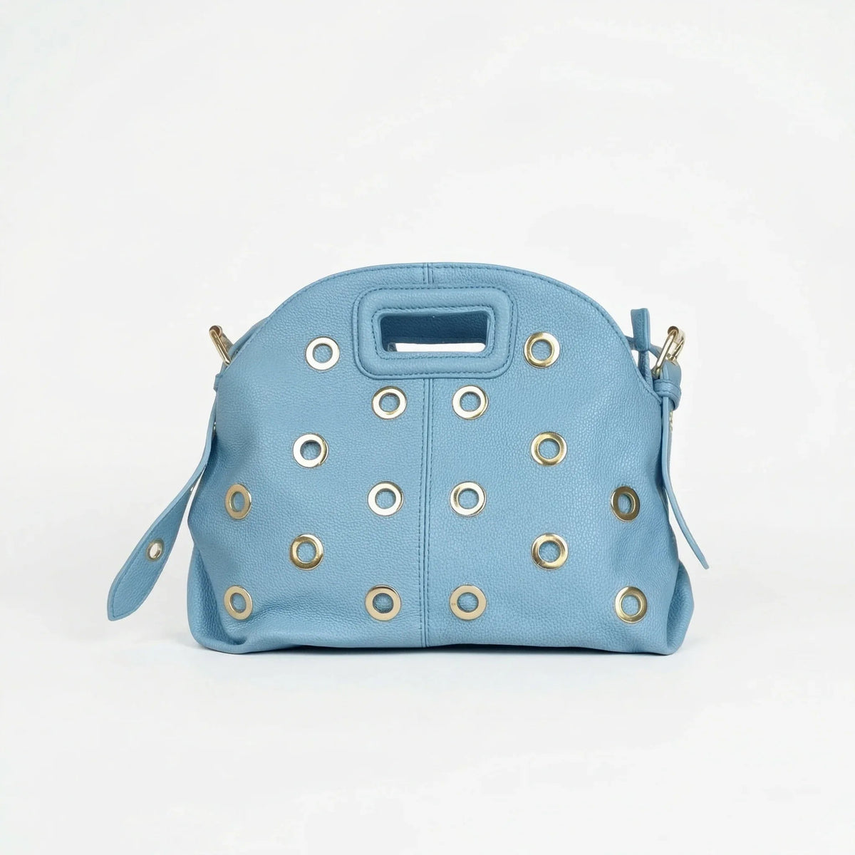 Bolso de hombro con ojales dorados