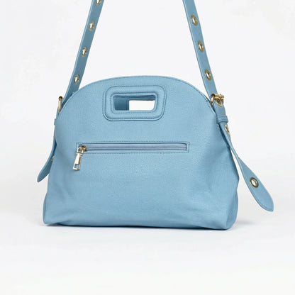 Bolso de hombro con ojales dorados