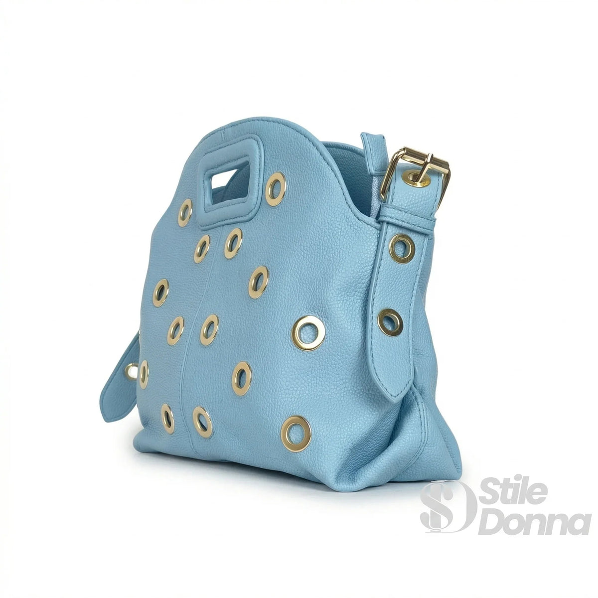 Bolso de hombro con ojales dorados